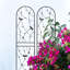 Ensemble de 2 treillis de jardin en métal 86,7 "x 19,7" antirouille pour plantes grimpantes support de fleurs extérieur noir