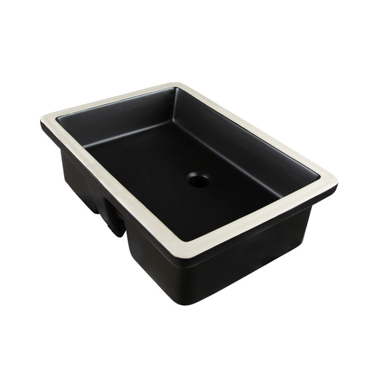 LACAVA Cube 12.25'' White Porcelain Rectangular Bathroom Sink with Overflow