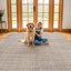 Tapis rayé beige texturé à rayures-710642