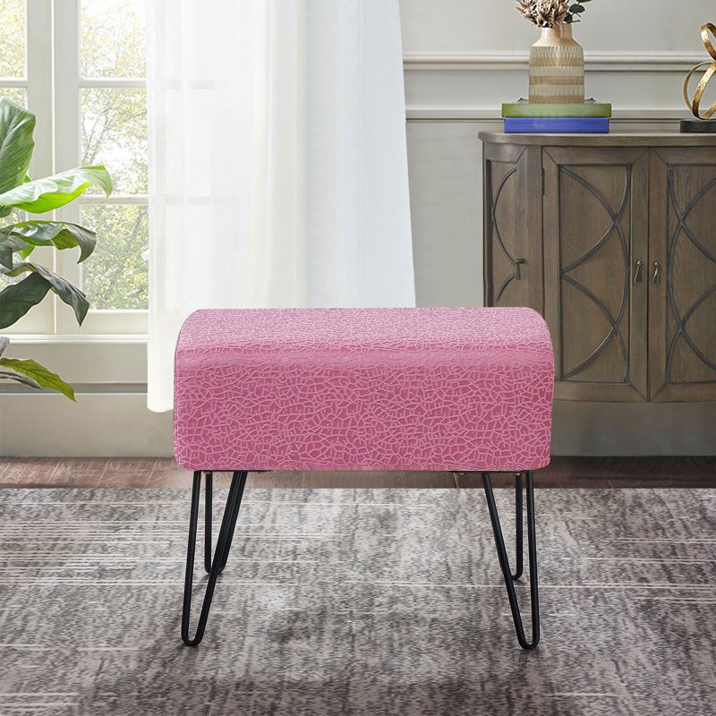 48.3cm Wide Rectangle Solid Colour Standard Ottoman, Candy Pink