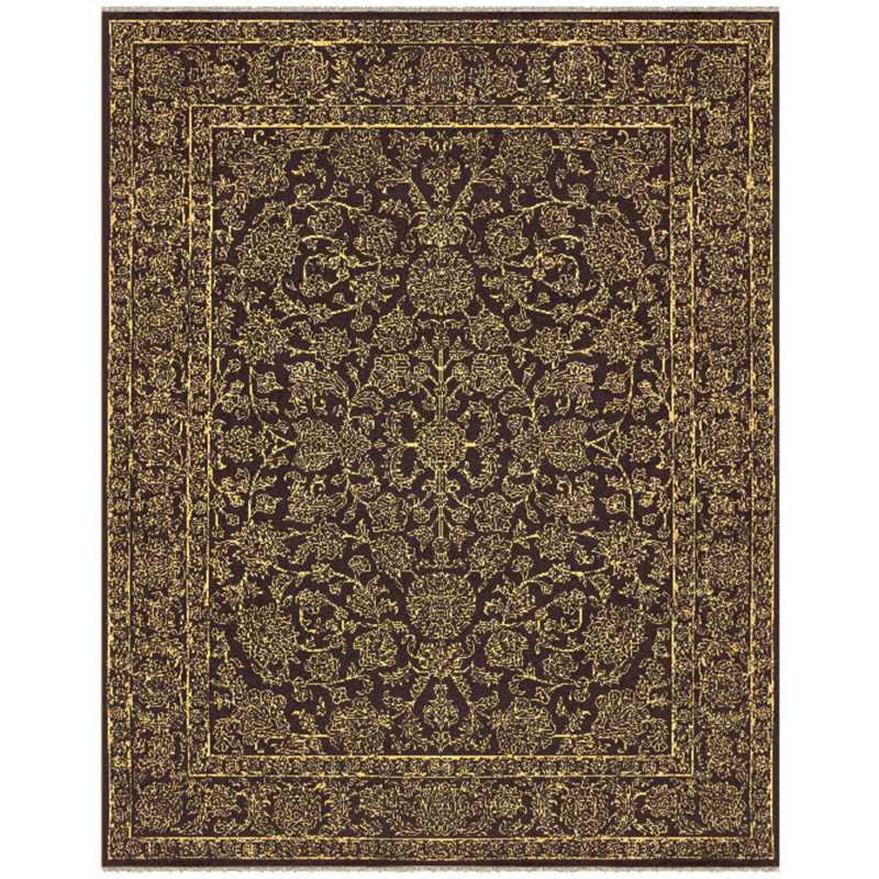 Tapis damassé Armitage, Brun, Rectangle 5 pi 6 po x 8 pi 6 po