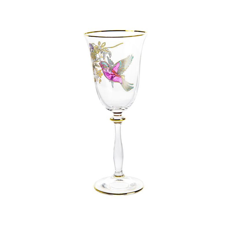 Verres à eau avec motif d'oiseaux, 4 pièces, 6,5 pi