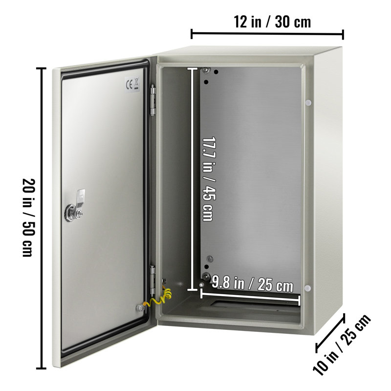 Boîte de jonction électrique en acier NEMA 4X, boîte de jonction extérieure étanche à l'eau et à la poussière IP66 avec plaque de fixation
