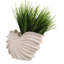 Figurine en céramique moderne, inspirée d'une coquille et de sa forme abstraite en spirale, idéale pour la décoration intérieure - Sculpture décorative de style côtier pour le salon - 25 cm, gris