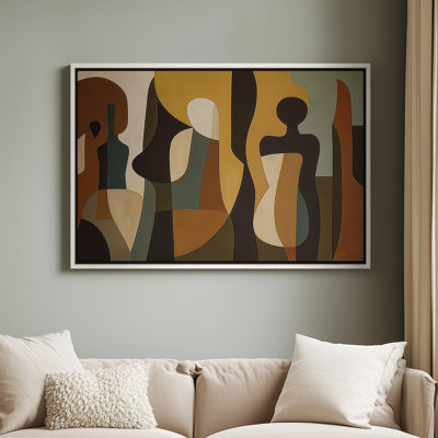 Art mural encadré, impressions murales abstraites rétro pour chambre à coucher - 16 po x 24 po