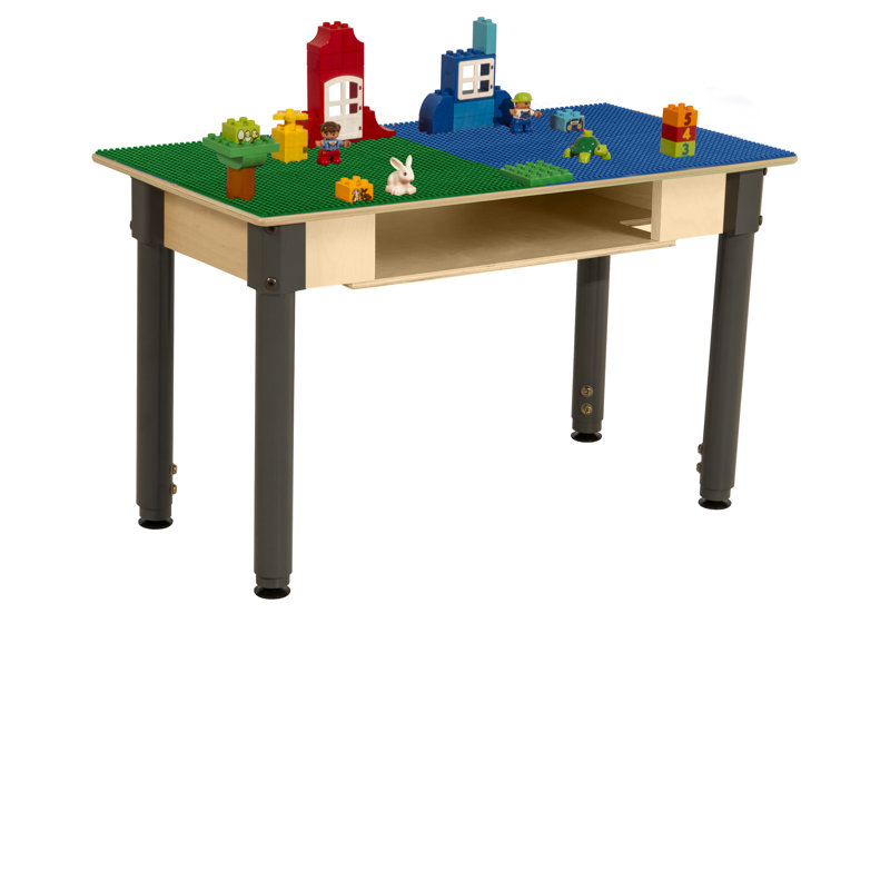 Ensemble de table et de chaises pour enfants à hauteur réglable, Bleu et vert, H 29,5 po x L 35 po x l 15,5 po