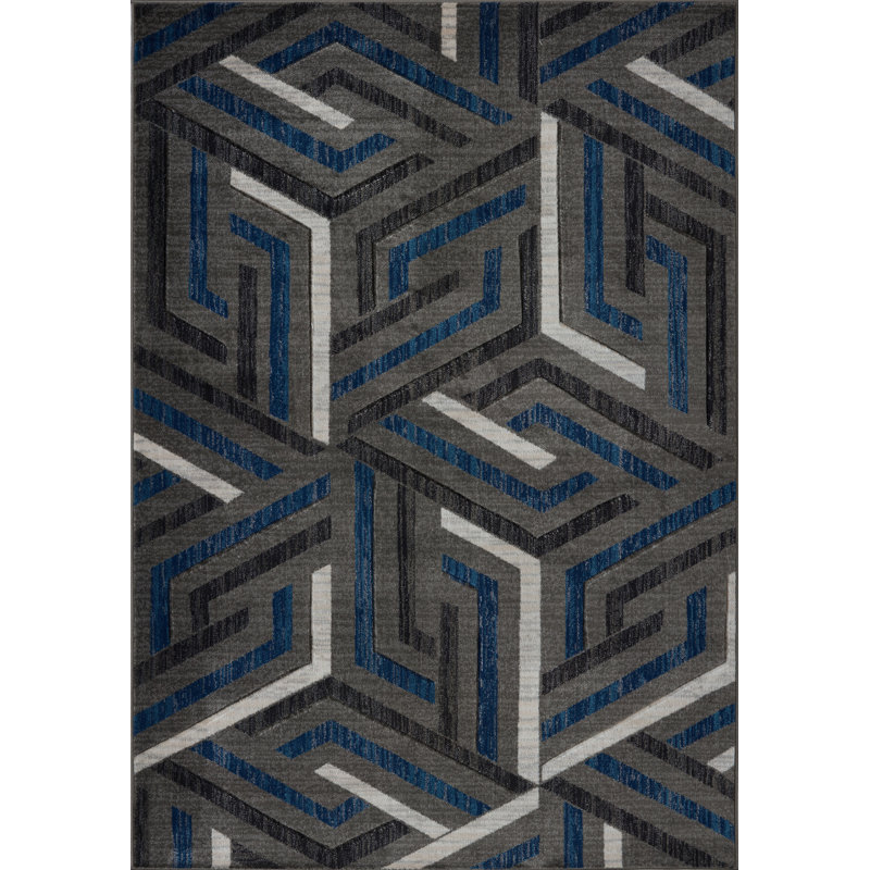 Tapis abstrait gris Billie-Loren, l 6 pi 5 po x H 9 pi 5 po