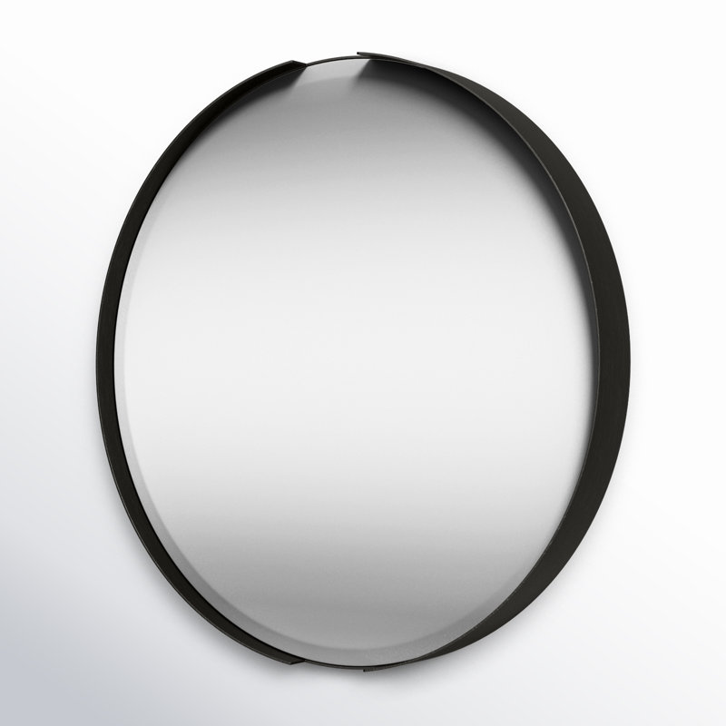 Valo Metal Round Mirror, Black
