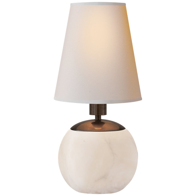 Terri Table Lamp, Alabaster, 10.25" H x 5" W x 5" D