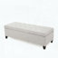 Banc de rangement rembourré avec repose-pieds, tissu gris clair, capacité de 300 lb-223933779