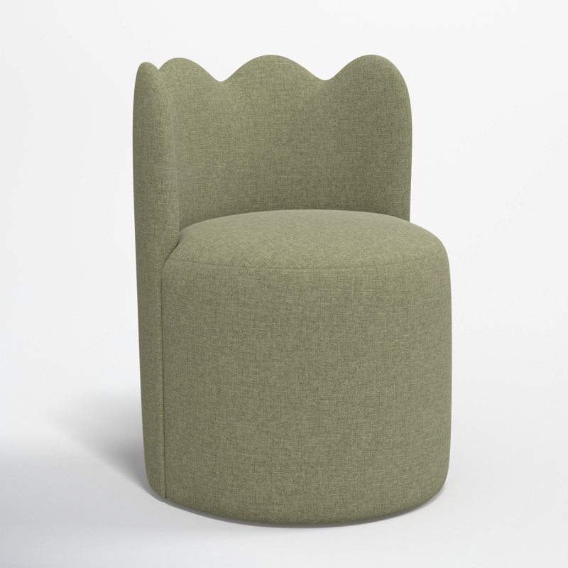 Wavy Back Dining Chair, Zuma Laurel Textured Linen