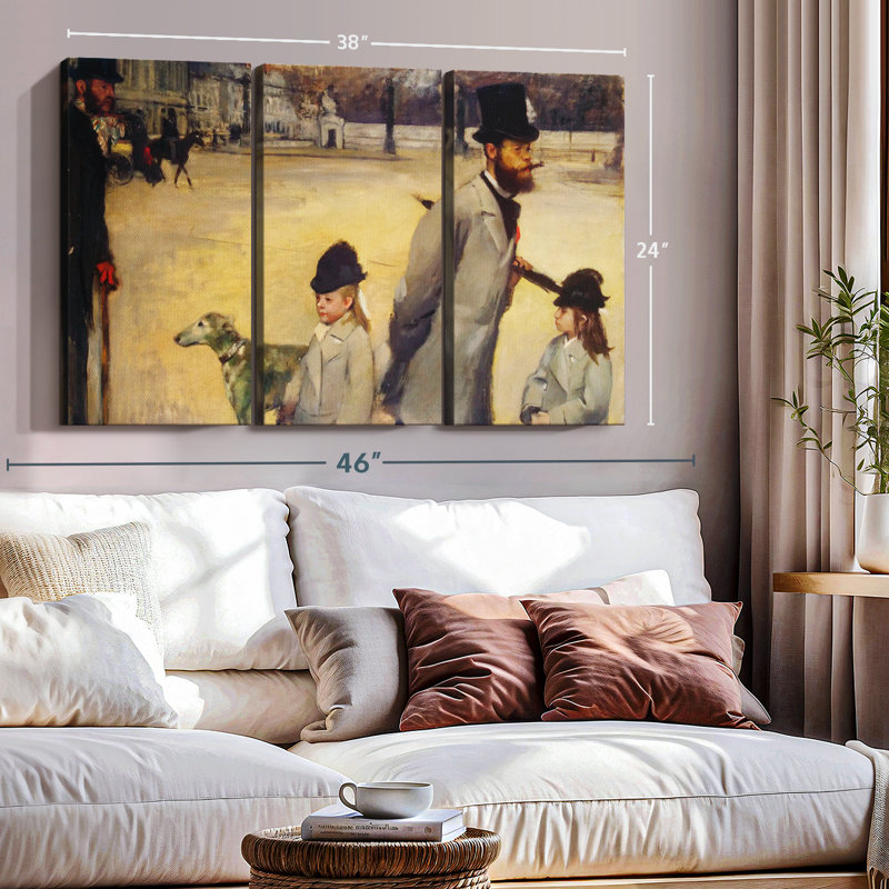 "Place De La Concorde" 3 pièces, H 24 po x l 38 po x P 1,25 po