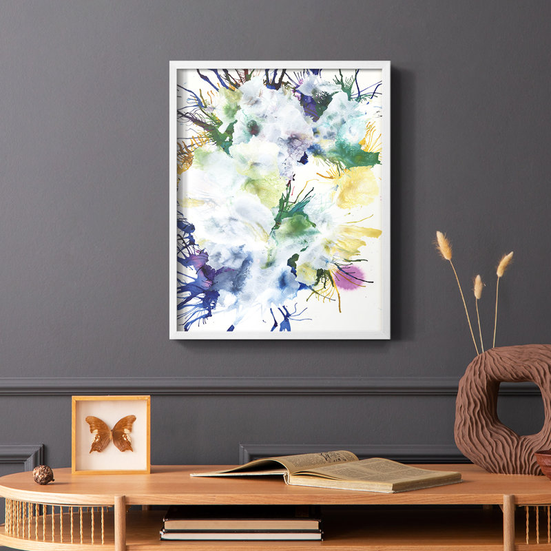 «Like An Iris II», reproduction encadrée - bois massif, Blanc, H 20 po x l 16 po