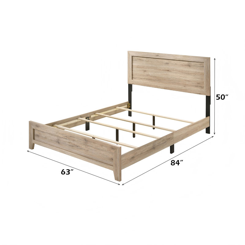 Simple Natural Wood Queen Bed