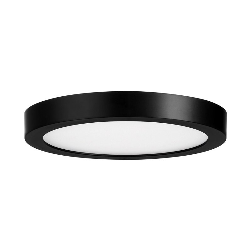 Plafonnier encastré Raed, H 0,9 po x l 7 po x P 7 po, Noir