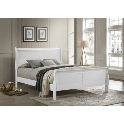 Louis Philippe 47-Inch Queen Sleigh Panel Bed White -  Coaster, 202441Q