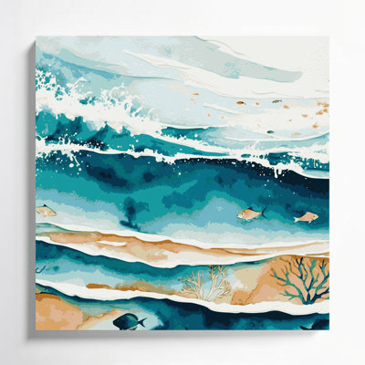 «Hawaiian Lagoon Waters», art mural sur toile beige