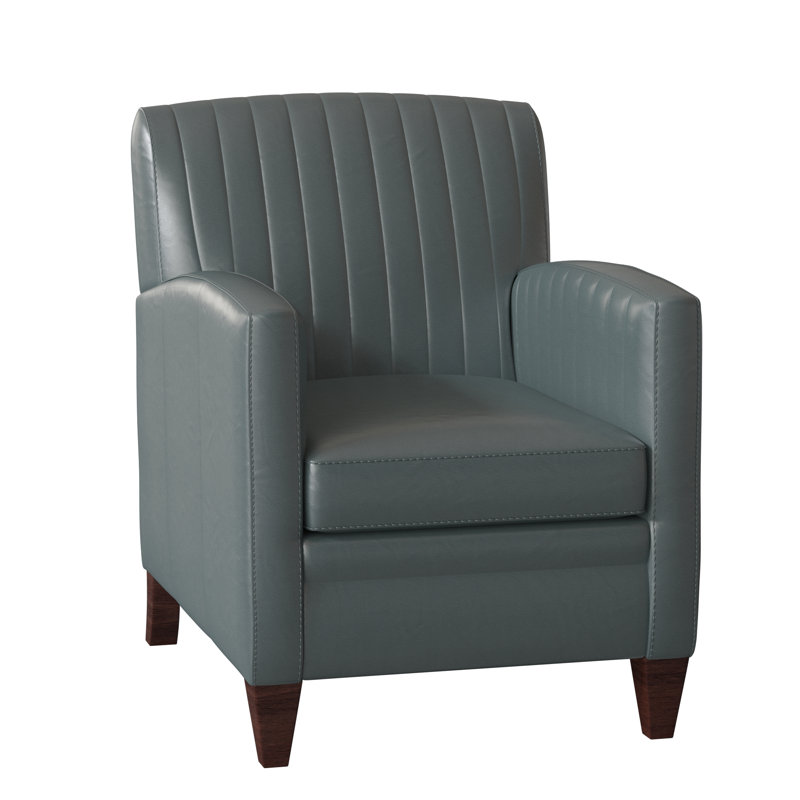 Barnabus Leather Club Chair, Outsider Raven Genuine Leather, Mahogany