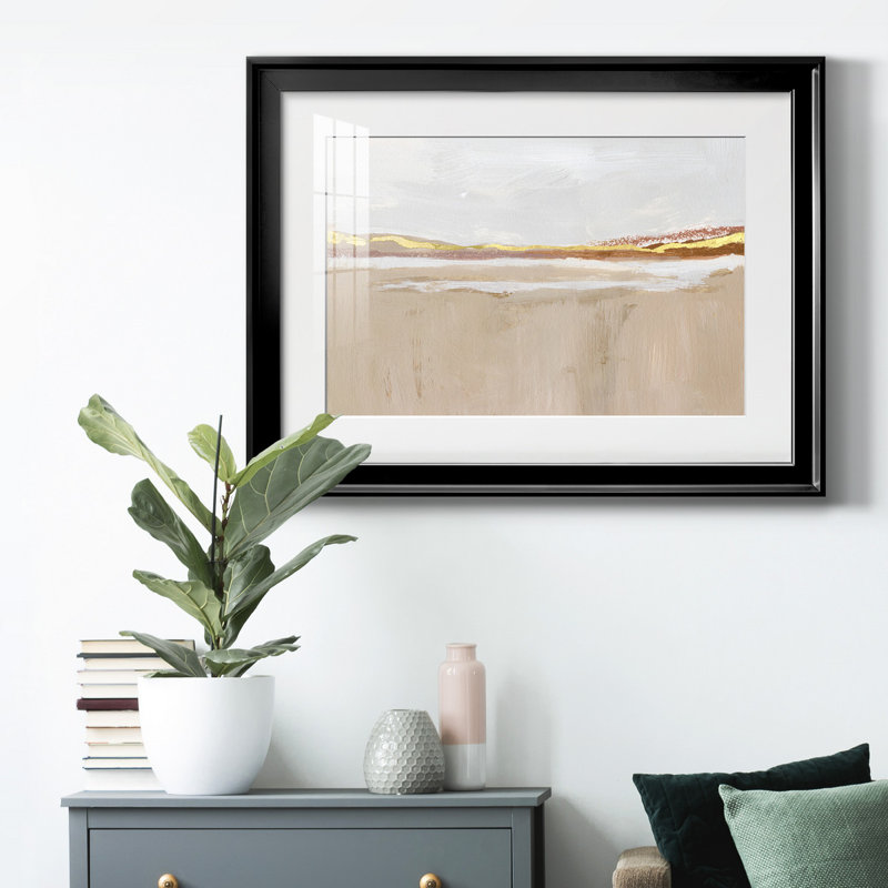 «Gilded Expanse I», reproduction encadrée de qualité supérieure - prête à être accrochée, Noir