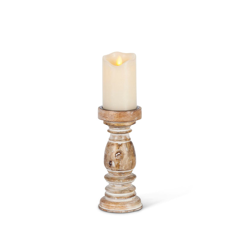 Coastal Cottage 9'' H Solid Wood Tabletop Pillar