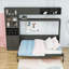Lit escamotable en bois avec canapé et armoire et port USB-1117803992-1117803993
