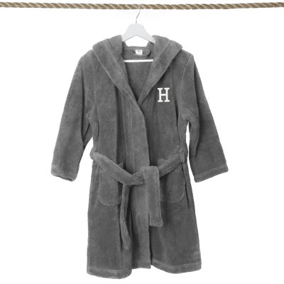 Peignoir en molleton mi-mollet personnalisé pour enfants avec poches et capuche