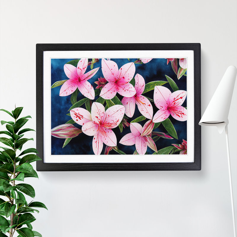 Rhododendron Flower - Single Picture Frame Print, Black Framed, 46cm H x 64cm W x 2cm D