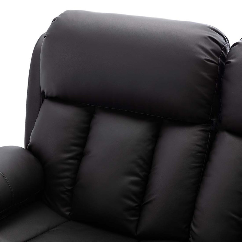 Deneka 2 Seater Reclining Sofa, Black