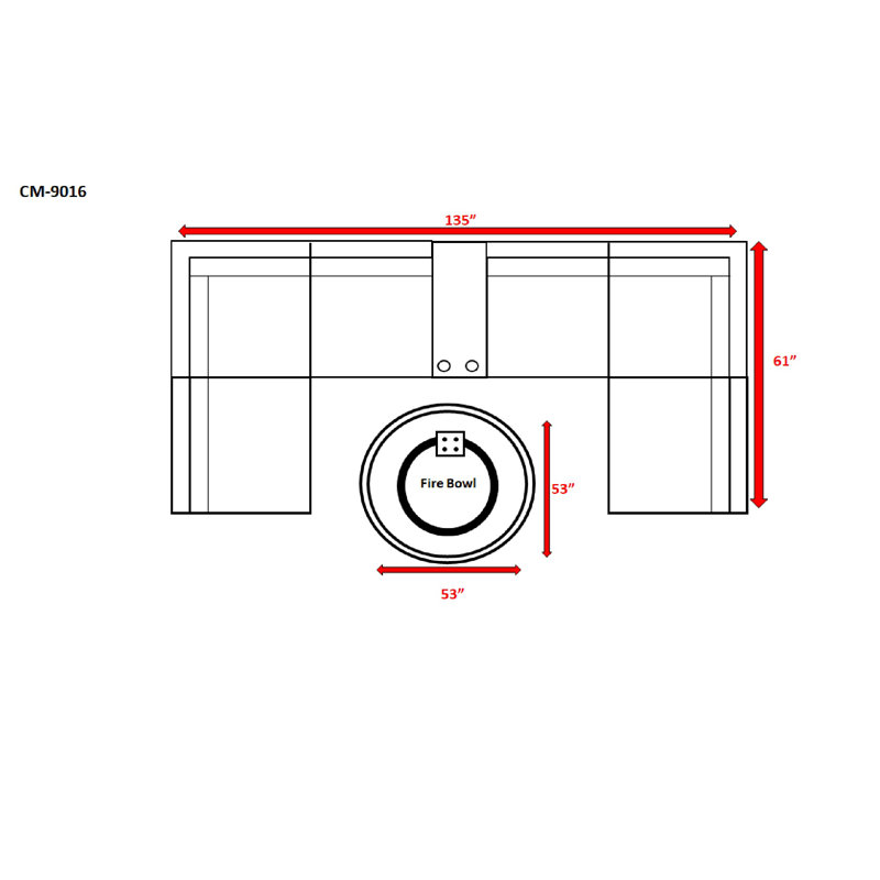 Ensemble de conversation modulaire avec coussins 8 pièces Alieyah