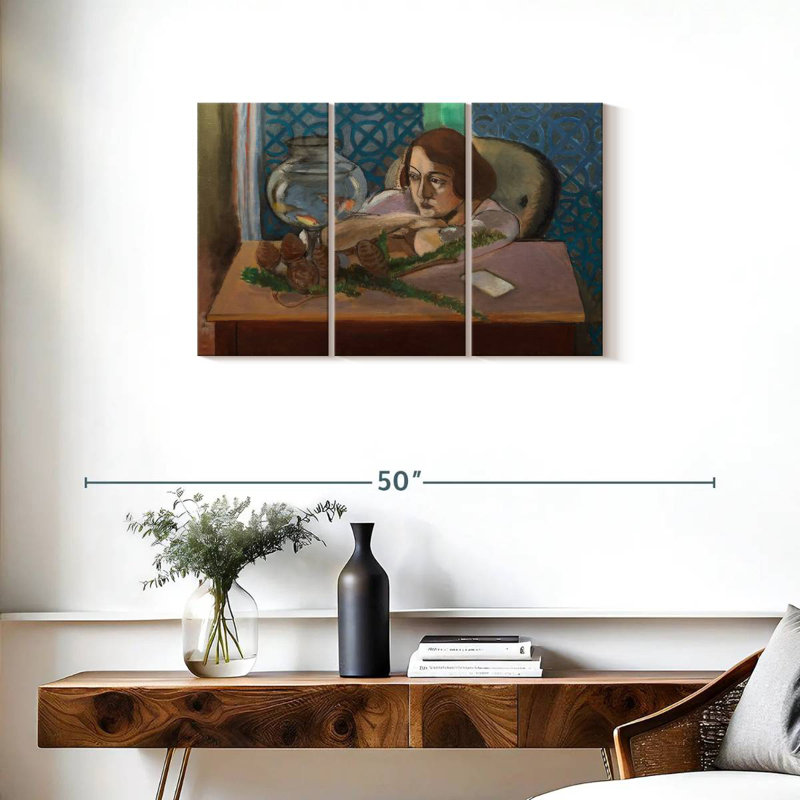 Leisha Woman Before An Aquarium, 20" H x 33" W