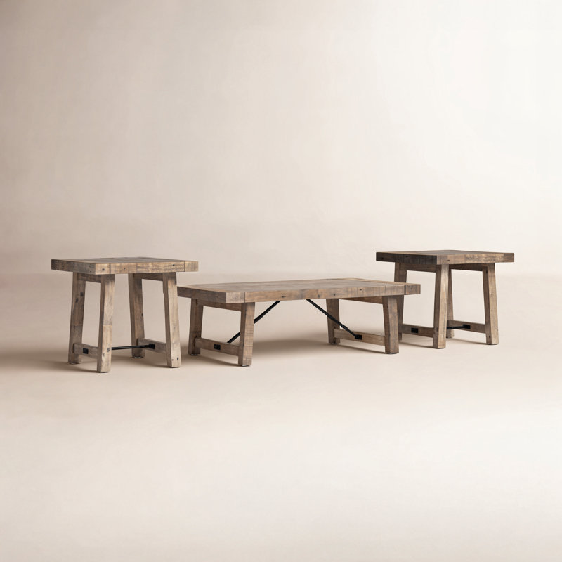 Acker 3 - Piece Solid Wood Living Room Table Set