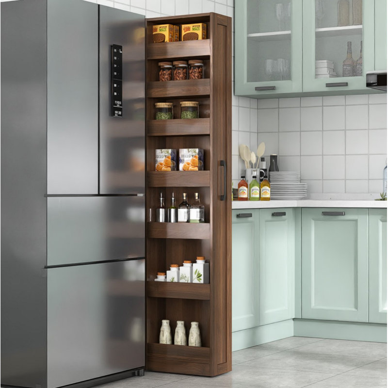 Étagère ouverte 7 côtés à 7 niveaux avec rangement coulissant et multi-fonctions pour la cuisine, le salon et les espaces étroits