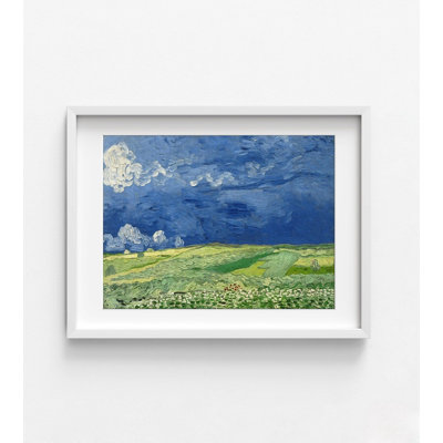 Wheatfield Under Thunderclouds By Vincent Van Gogh, Bright Sky Oil Painting Print, Clear Sky Wall Art, Van Gogh Landscape, Framed Nature Art