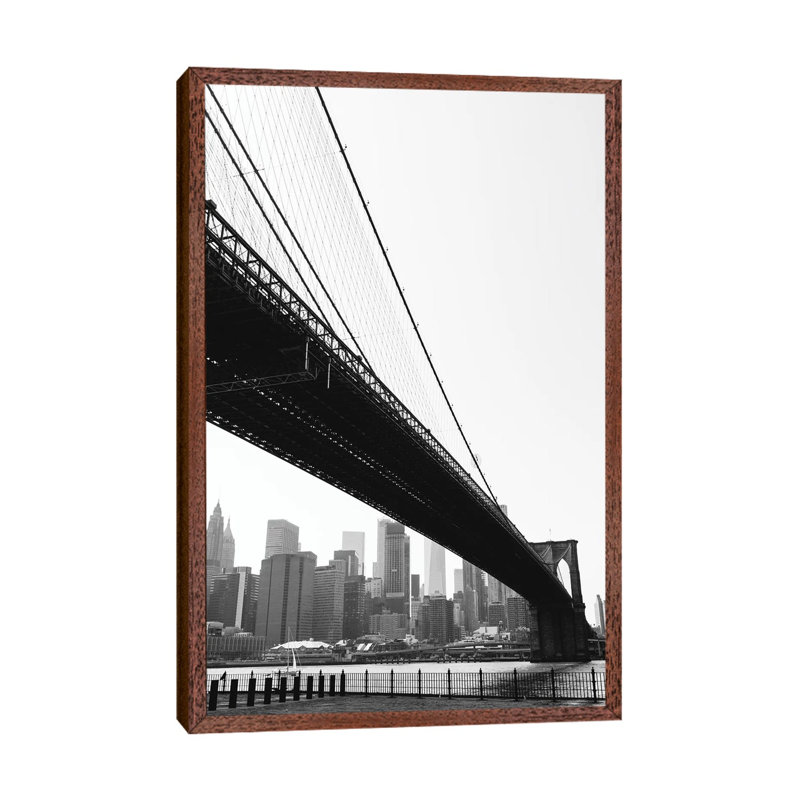 Brooklyn View II 1 Piece Wall Art on Canvas, 101.6cm H x 66.04cm W x 3.81cm D, Classic Brown Wood Framed