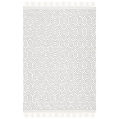 Tapis géométrique ivoire en laine et coton tissé à la main Brocklesby