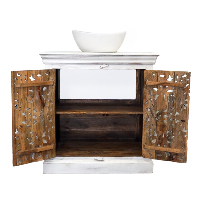 24'' Single Bathroom Vanity with Solid Wood Top