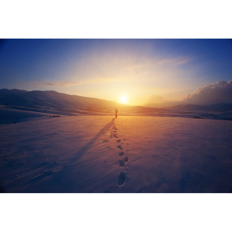 Lonely Woman In The Mountains - Wrapped Canvas Print, 61cm H x 91cm W