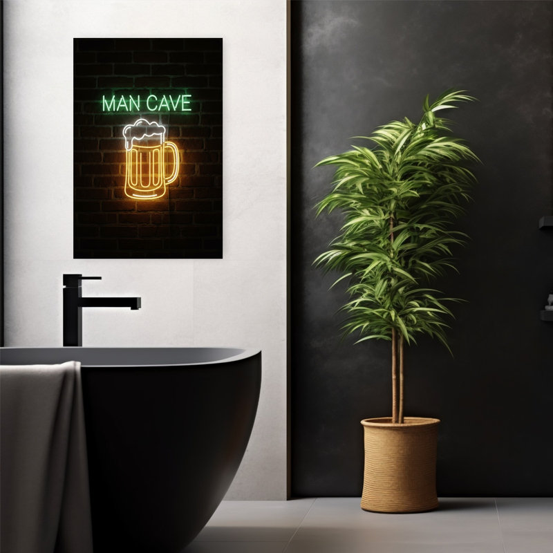 Art mural contemporain «Man Cave», H 24 po x l 16 po