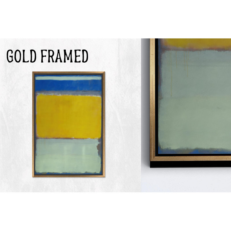 Reproduction d'art sur toile imprimée: abstrait de style Rothko, bleu et jaune, toiles à cadre doré 1P, 67 po H x 47,3 po l