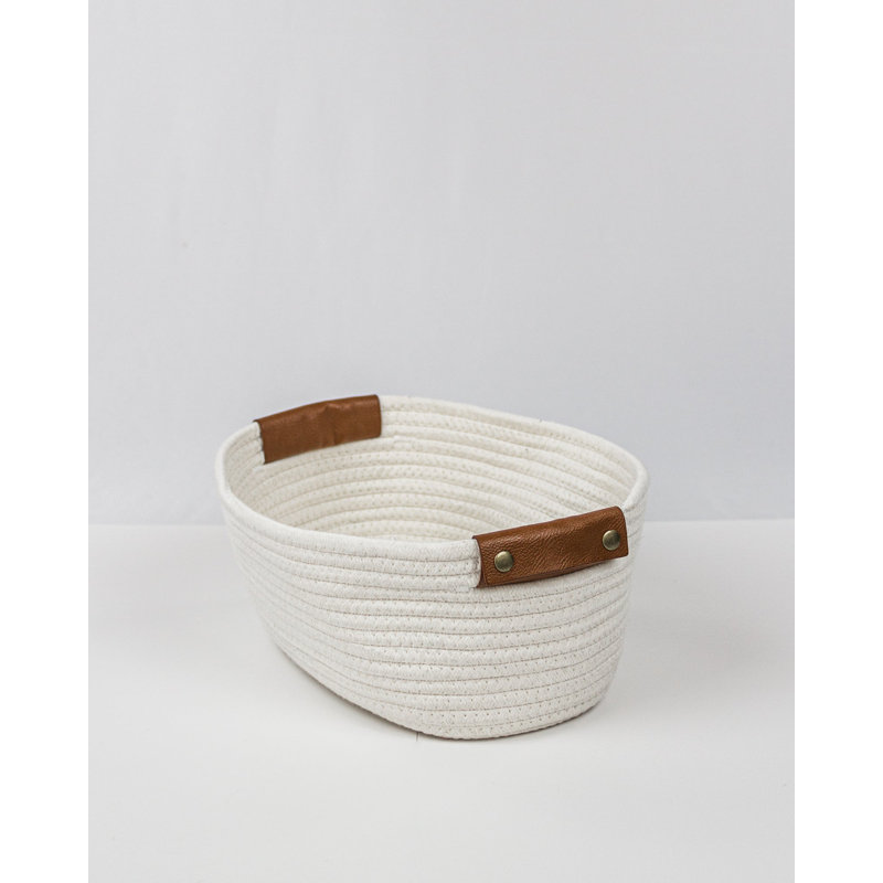 Highland Dunes Decorative Basket, White