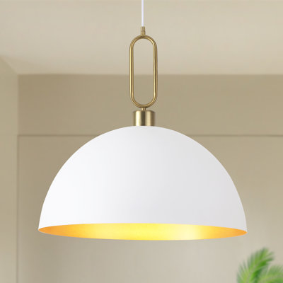 Meghrig 1 - Light Single Dome Pendant with Wrought Iron