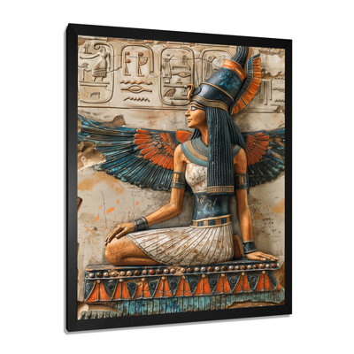 Bleu et beige déesse égyptienne IV - Égypte, salon d'art mural