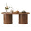 Table basse ovale l 47 po avec rangement, centre de table Mid-Century moderne cannelé avec base ronde-1999582466