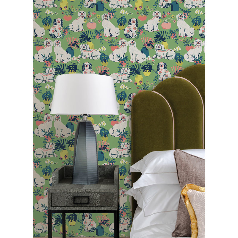 Papier peint Stone Good Dog, Vert