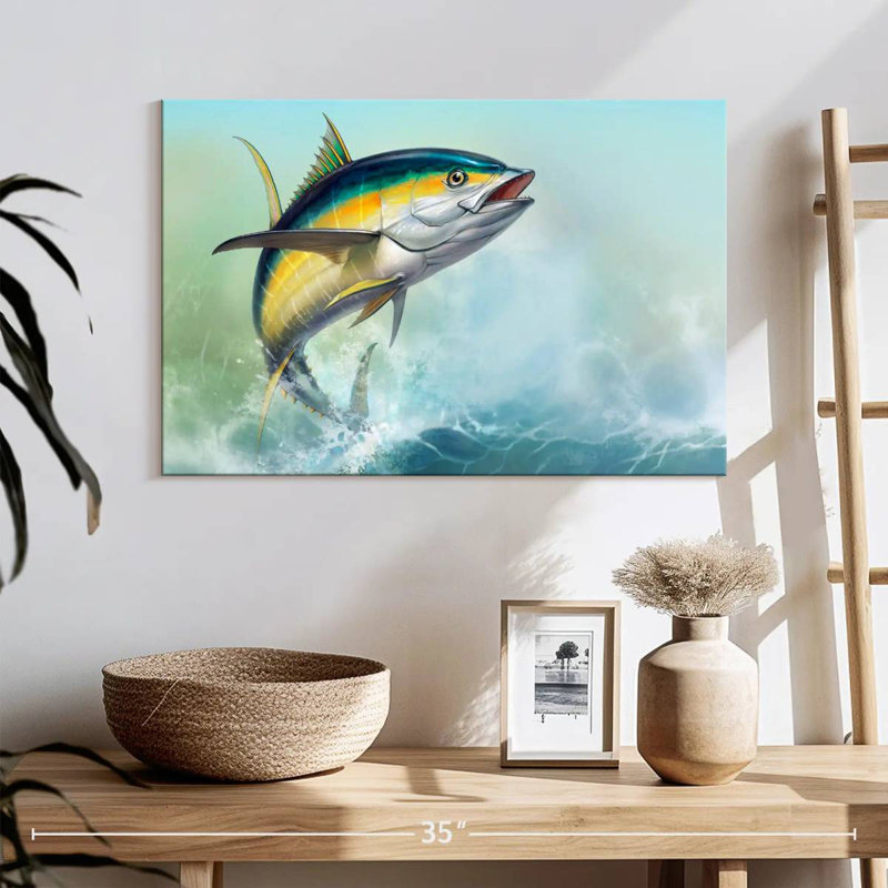 Brampt Tuna And Waves, 16" H x 24" W