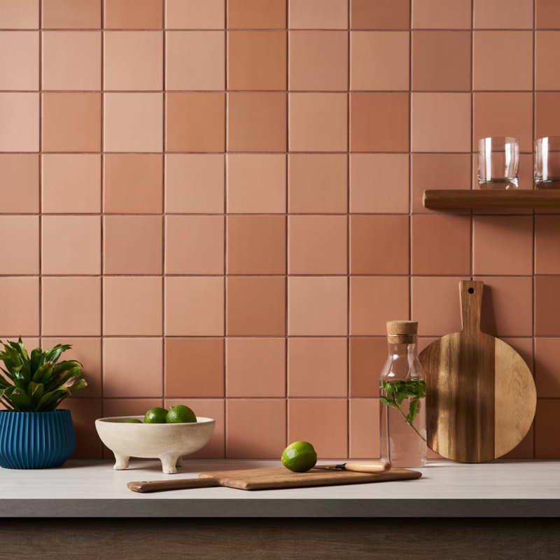 Born 5X5 Matte Porcelain Tile, Terracotta