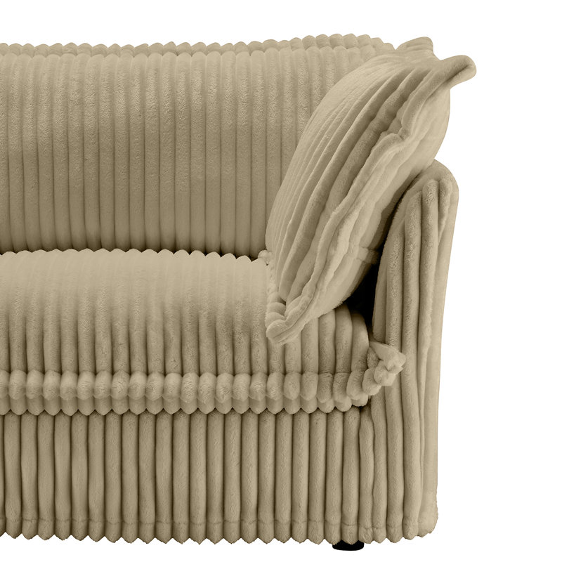 Canapé polyvalent et confortable avec repose-pieds pour le salon, idéal pour la détente, Chameau