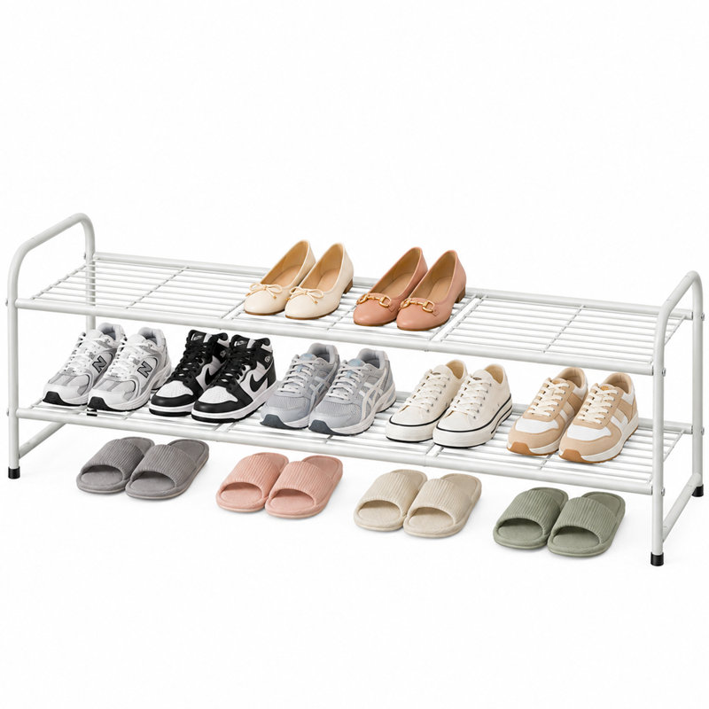 Étagère à chaussures 44 po 2 étages, Blanc