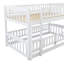 Lit superposé avec glissade, lit superposé simple au-dessus de simple avec clôture et échelle pour enfants adolescents-1899519708