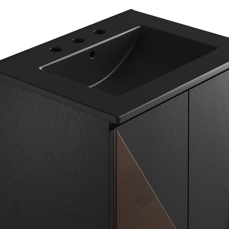 Modway Alchemist Free Standing Single Bathroom Vanity, Black, 25"